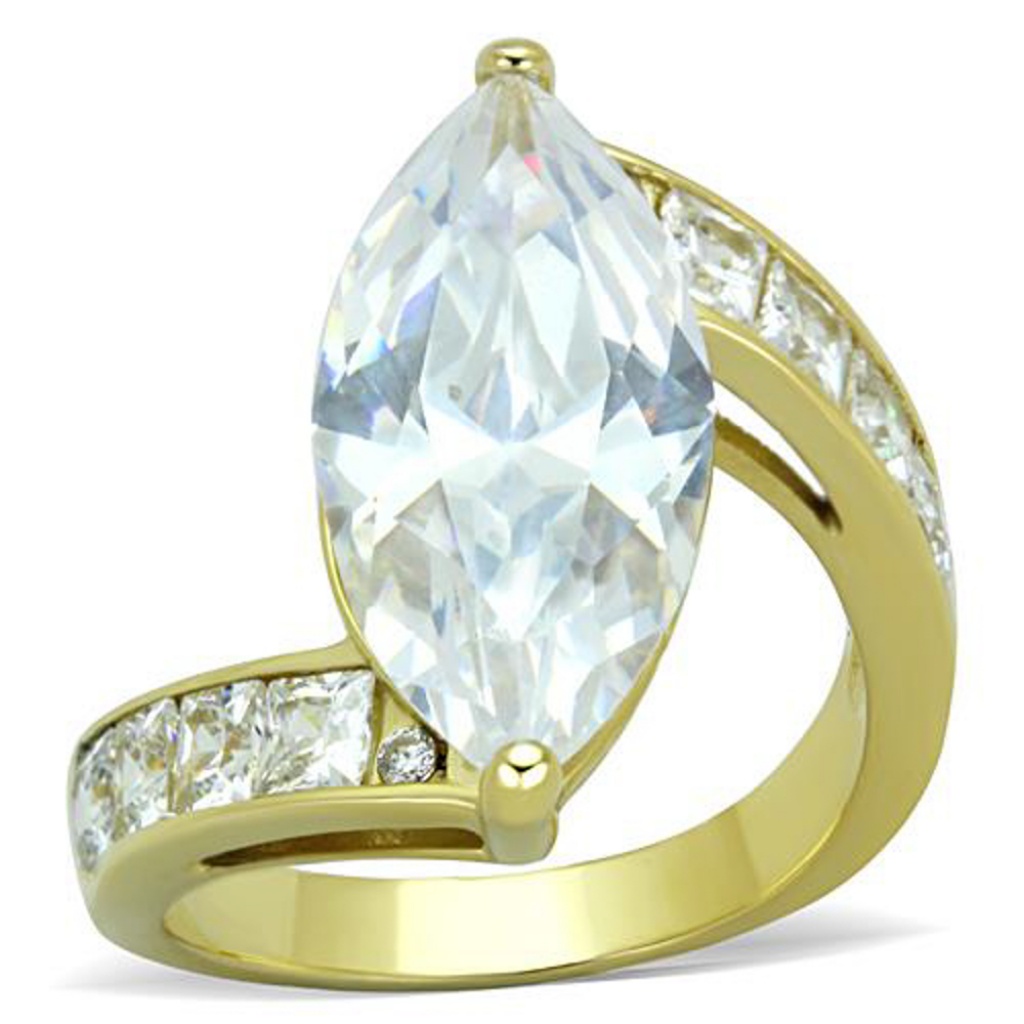 938 Ct Zirconia Stainless Steel Engagement Ring